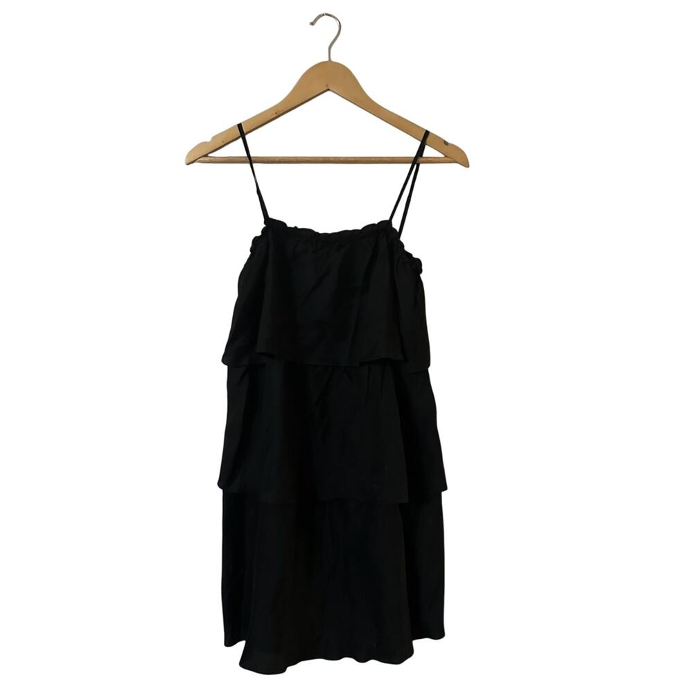 Ella Moss Black Silk Tiered Dress Size Small